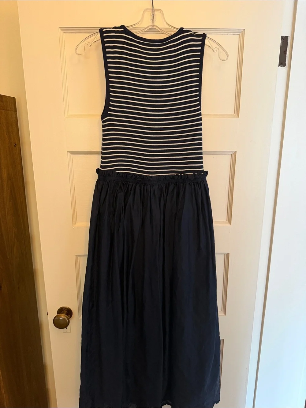 J.Crew blue and white maxi dress.